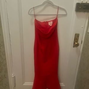 Red cinq a Sept strapless dress. Size 2. Perfect condition.